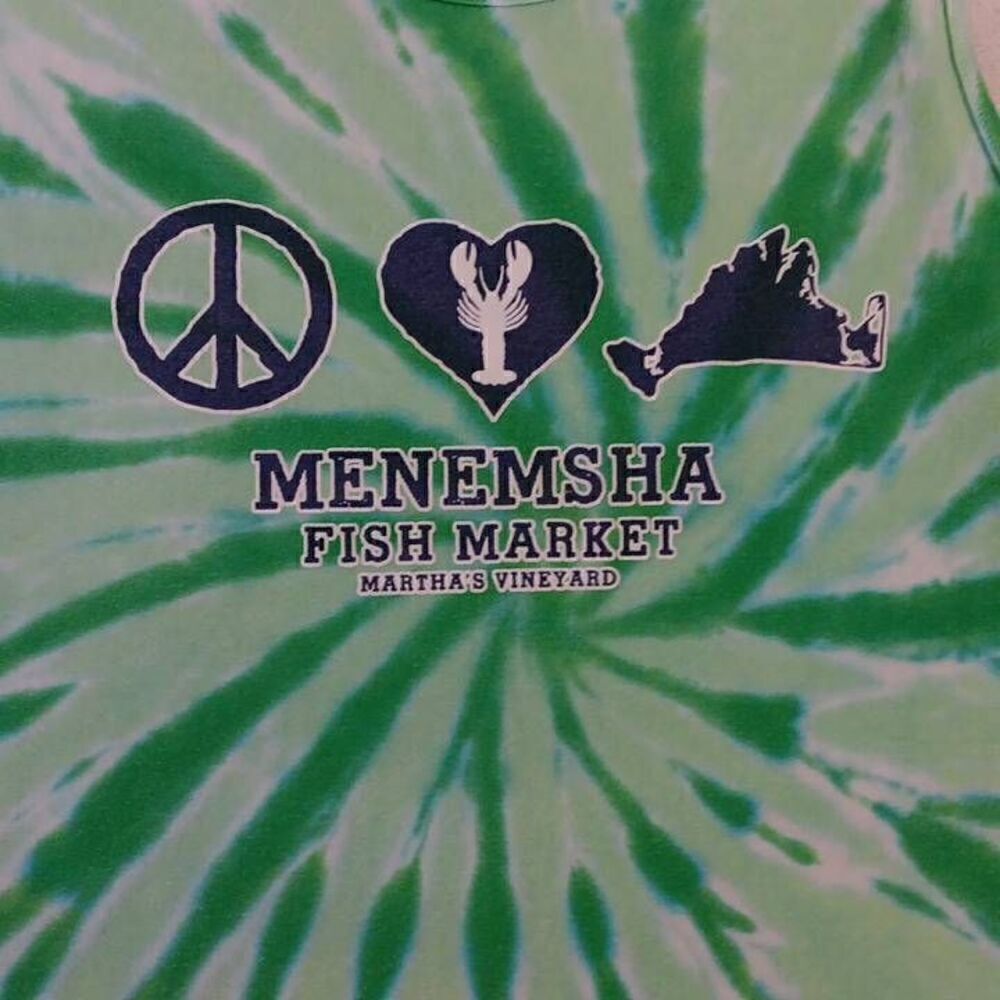 Martha's Vinyard Tie-Dyed Tshirt Large  Port and Company brand Menasha Fish Mark